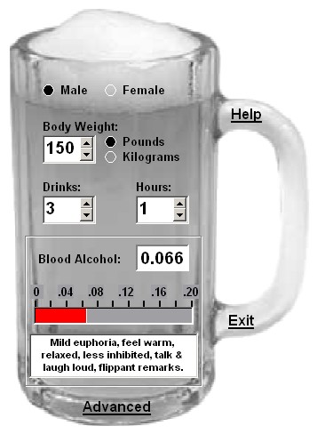 Screenshot of Cheers! Blood Alcohol Calculator 2.0.0