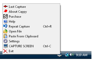 Cappy Tray Icon & Menu